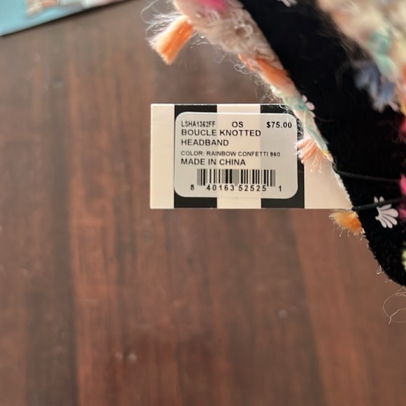 Lele Sadoughi Multicolor Boucle Knotted Headband Rainbow Confetti NWT - Picture 8 of 9